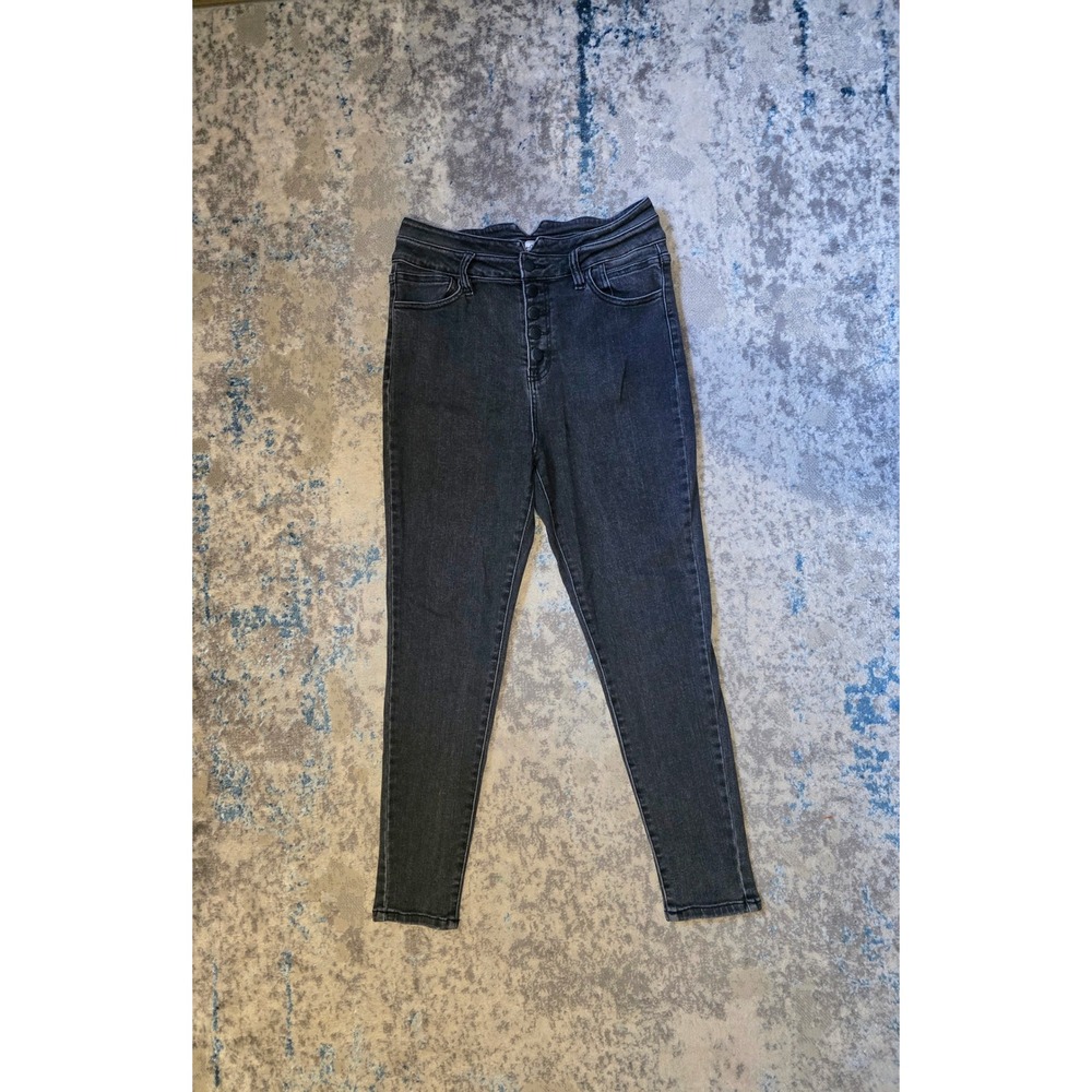 KanCan Size 29 Black Denim Kurvy Ultra High Rise Ankle Skinny 5 Button Jeans
